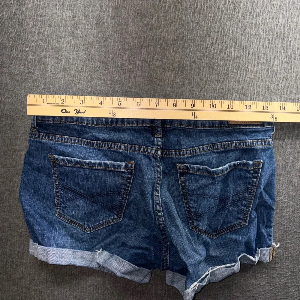 Aeropostale Midi Denim Shorts Womens 2 Medium Wash Cuffed Jean Shorts